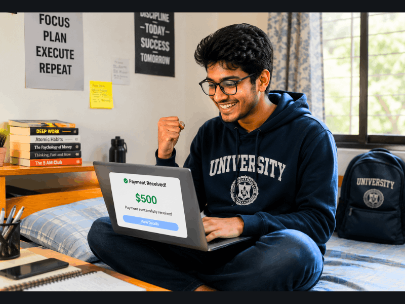 AI prompt jobs for students - Student earning $500 from home.