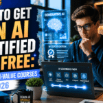 Professional learner exploring free Generative AI certifications from Google, Microsoft, AWS, IBM, and DeepLearning.AI in 2026..