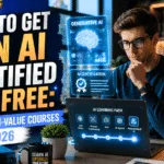Professional learner exploring free Generative AI certifications from Google, Microsoft, AWS, IBM, and DeepLearning.AI in 2026..
