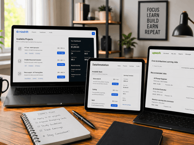 Invisible Prompt Writing Jobs - Best Platforms like Mindrift, DataAnnotation & Upwork.