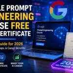 Google Prompt Engineering Course Free With Certificate 2026 featuring AI training, Google certification, and career growth opportunities.