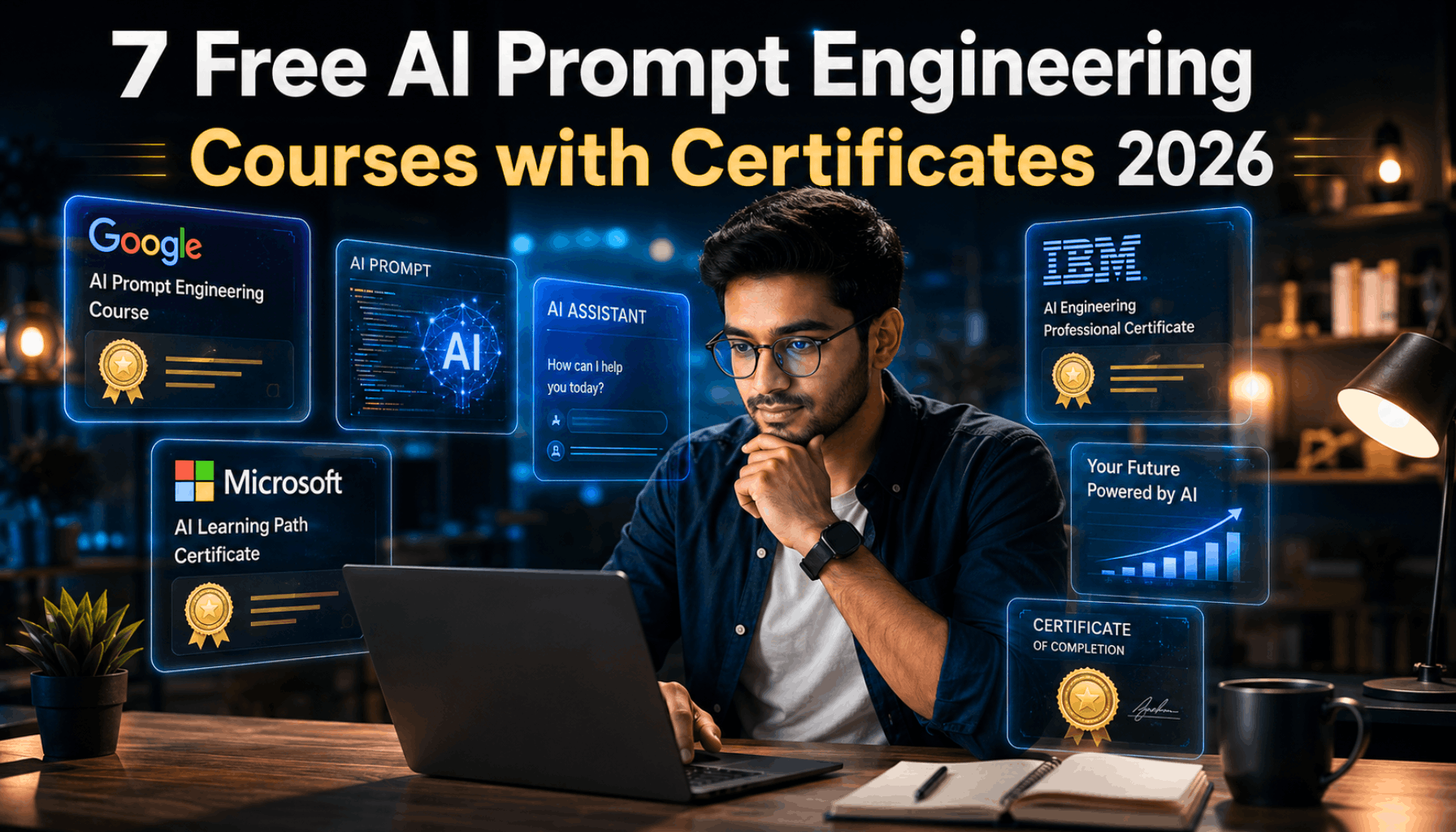 Free AI prompt engineering course with certificate 2026 — professional learning from Google, IBM and Microsoft.