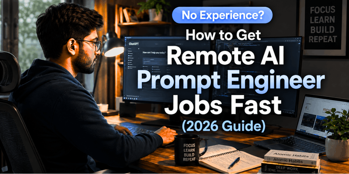 AI prompt engineer jobs remote no experience featured images.
