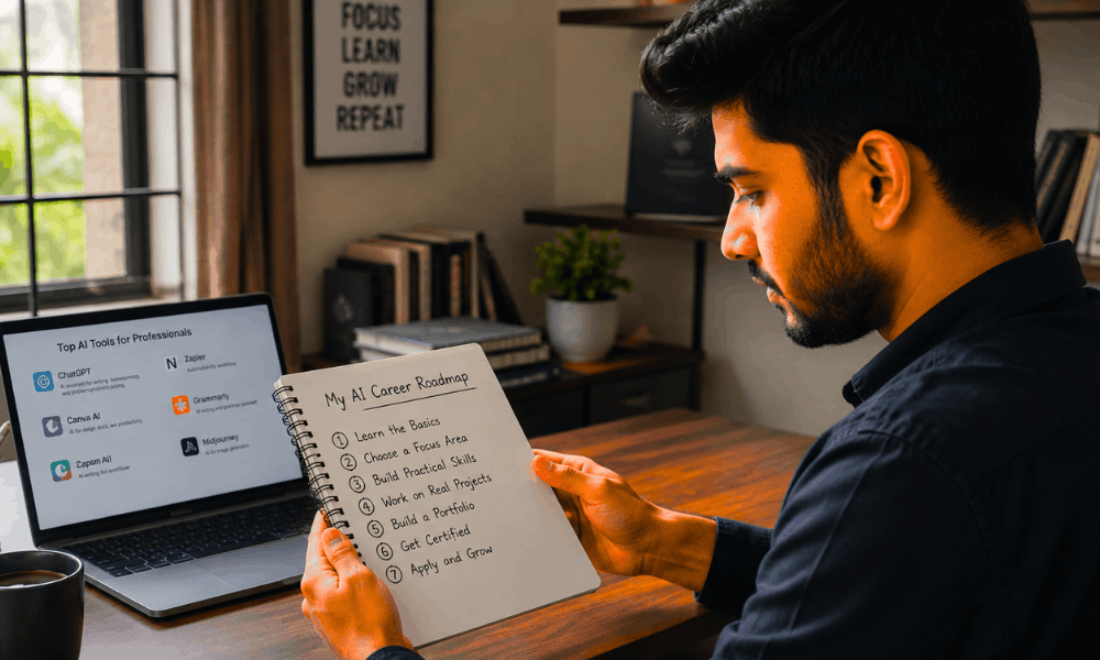 How to Build a High-Paying AI Career Without Any Coding Skills (2026 Guide) 5 How to build an AI career without coding – step-by-step AI career roadmap.