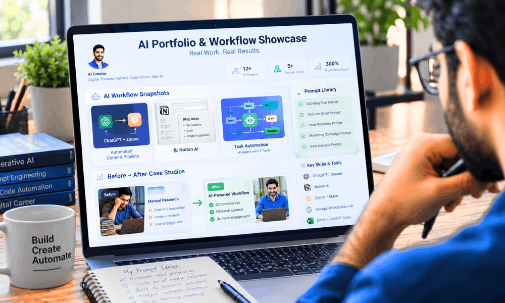 No Coding Required: Complete AI Career Roadmap for 2026 5 AI career roadmap for non technical professionals – building real AI portfolio without coding .