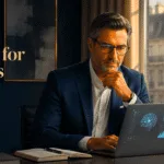 Business leader reviewing AI course options on laptop — best AI courses for business leaders free in 2026.