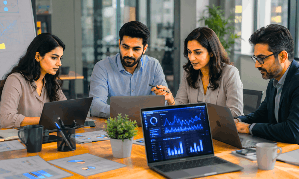 No Coding Required: Complete AI Career Roadmap for 2026 2 AI career roadmap for non technical professionals – team collaborating on non-coding AI jobs 2026