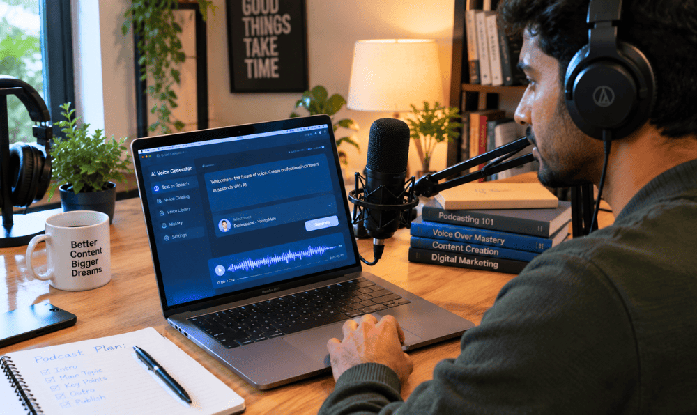 Most powerful free AI tools 2026 ElevenLabs AI voice generator podcast setup.
